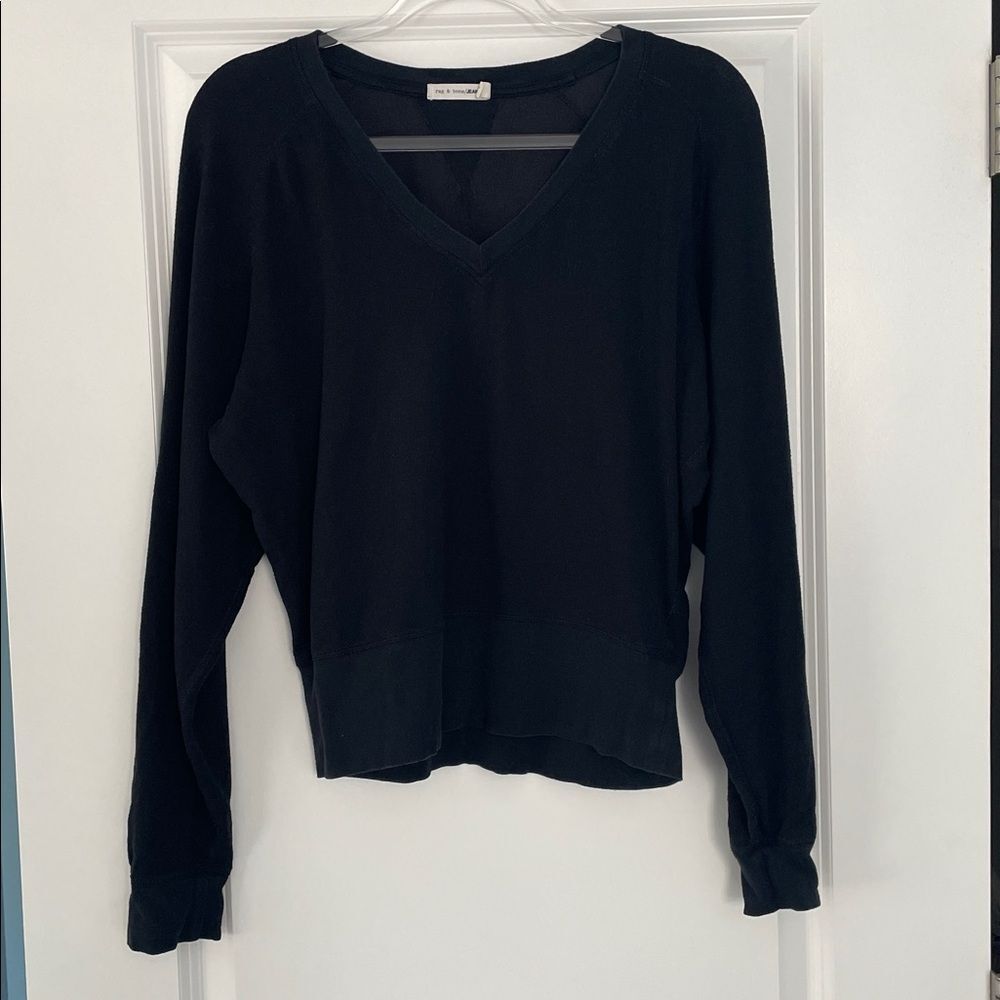 Rag & Bone Black V-Neck Sweater Sweatshirt Size Small